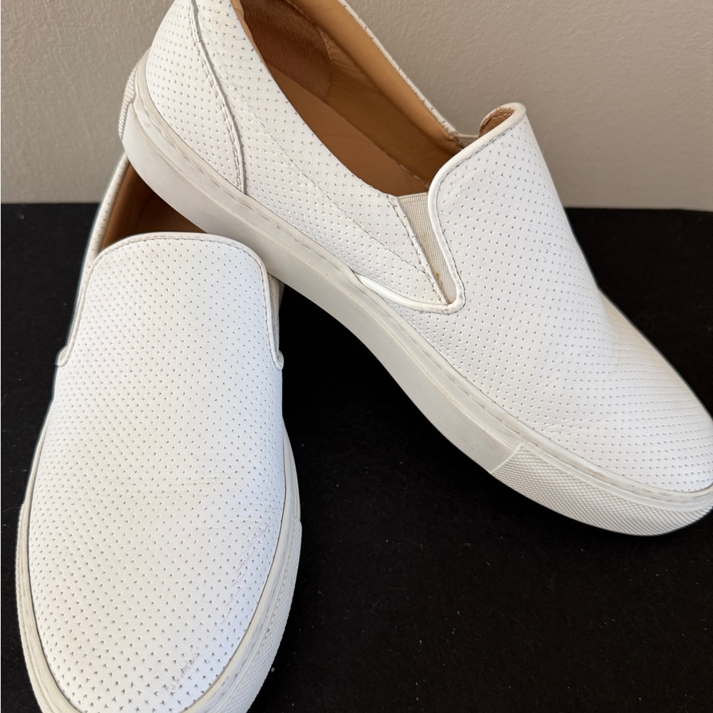 Greats White Perforated Leather Women's Slip-On Sneakers